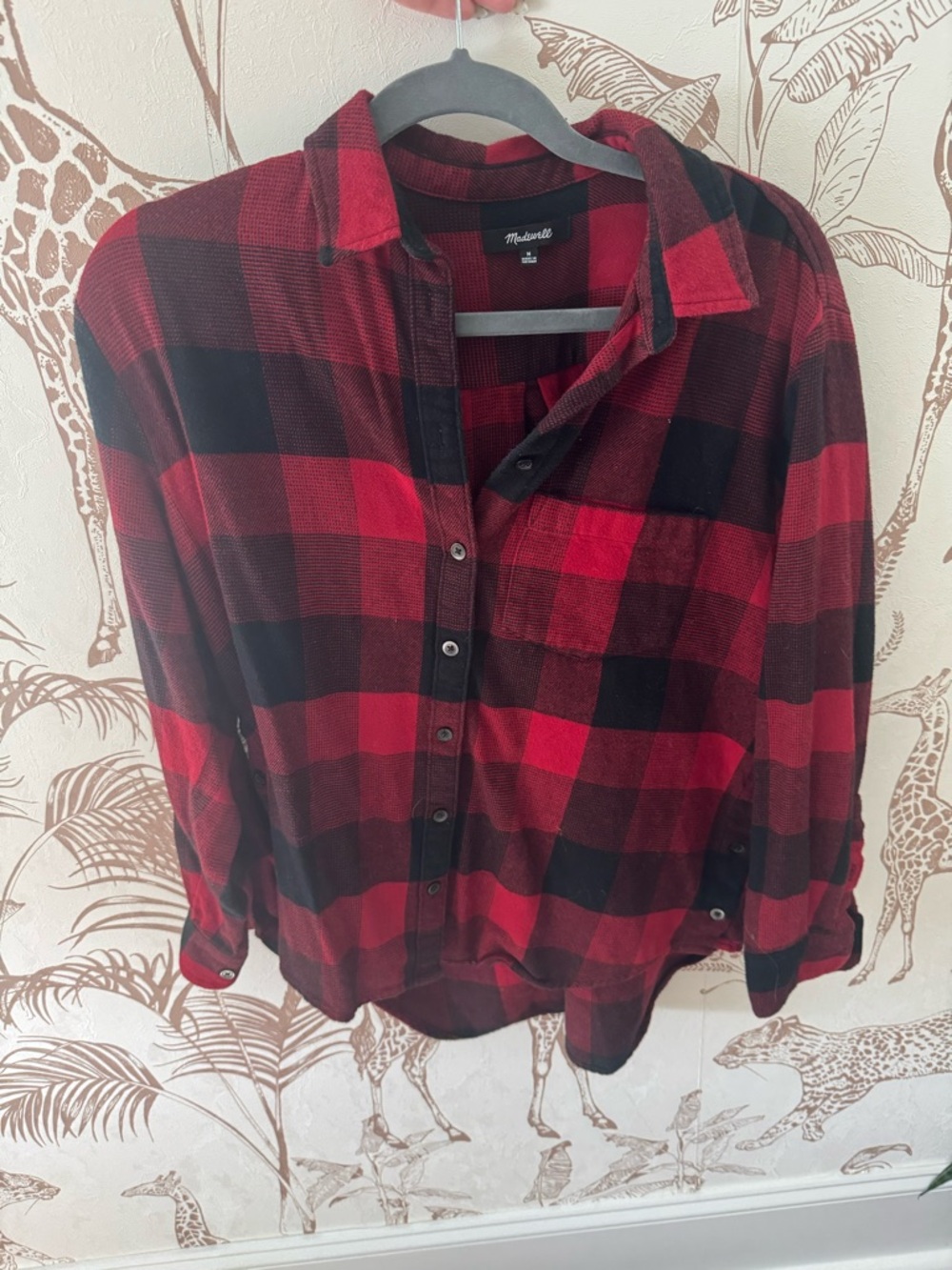 Madewell Red & Black Plaid Flannel Shirt